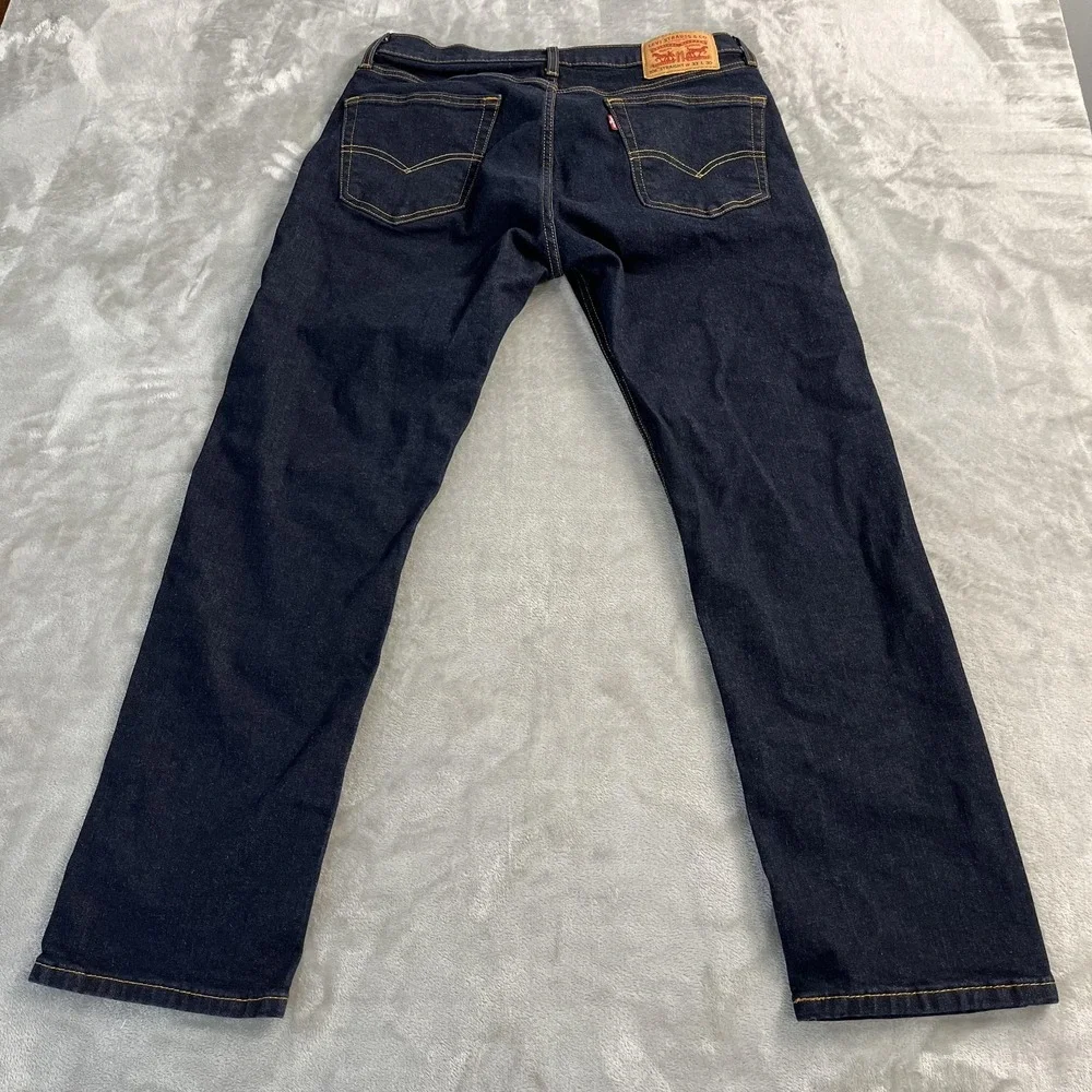 Levi's 506 Straight Jeans Mens 33x30 Blue Dark Wash Stretch Denim Classic Fit